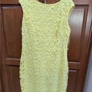 Ralph Lauren Sunny Yellow Lace Midi Dress